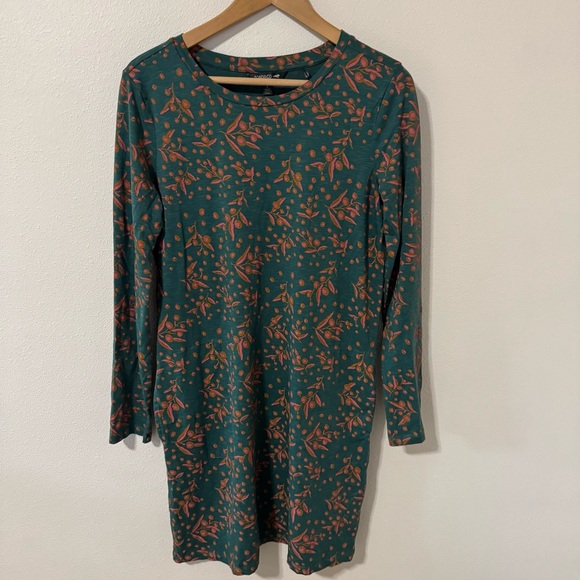Toad&co Windmere Long Sleeve Samba Jersey Dress Green Jasper Seedpod Print-S - Picture 2 of 11